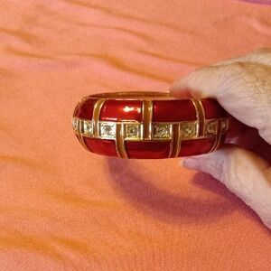 Elegant Red and Gold Bracelet